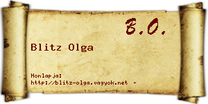 Blitz Olga névjegykártya