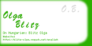 olga blitz business card